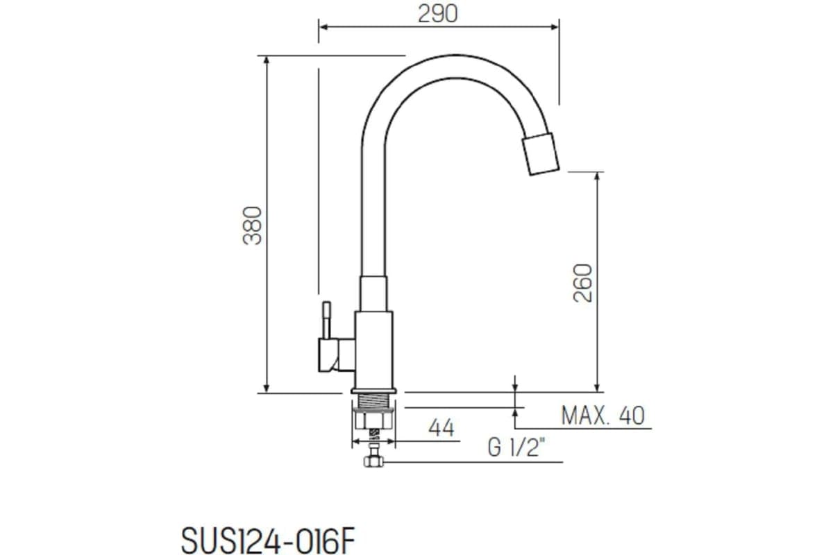 Смеситель для раковины Мануфактура SUS124W-016F-