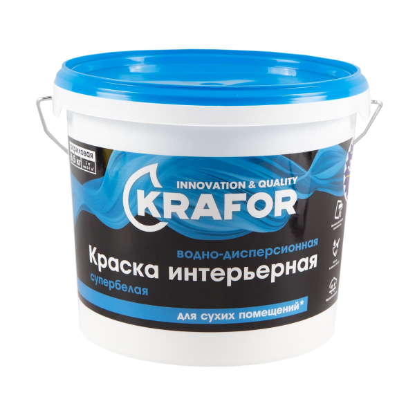 Краска интерьерная Krafor 6,5 кг (Синяя) 26960