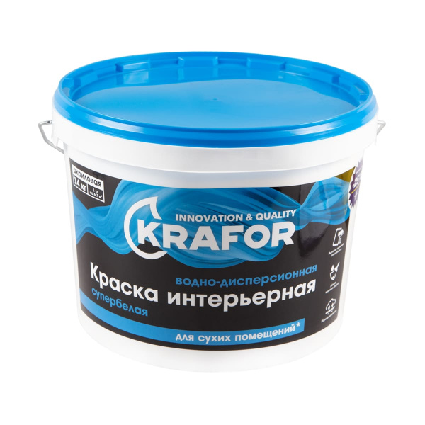 Краска интерьерная Krafor 14 кг (Синяя) 26961