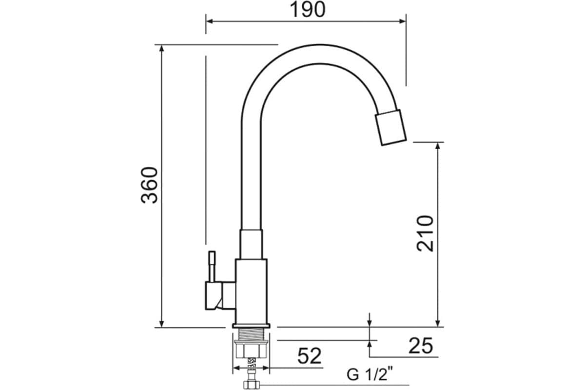 Смеситель для раковины Мануфактура SUS124GY-016F