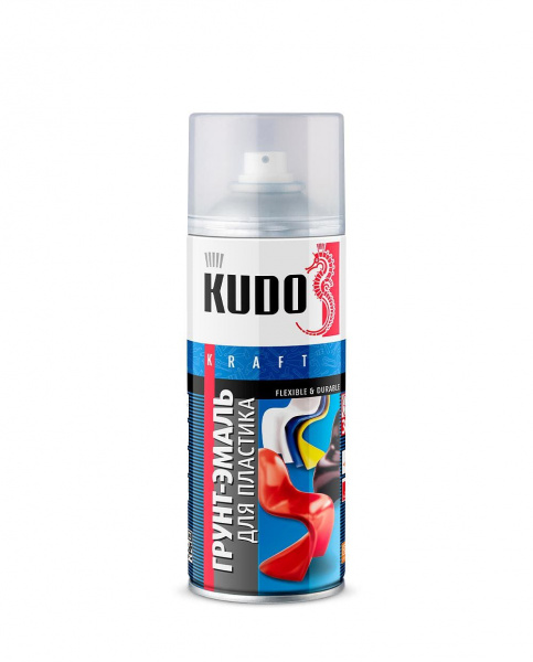 Грунт-эмаль для пластика Светло-серый KUDO KU-6005 520мл