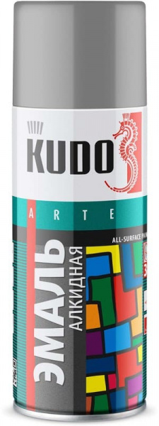 Эмаль универсальная алкидная Серый KUDO KU-1018 520мл