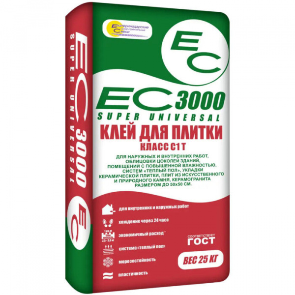Клей для плитки ЕС 3000 25кг