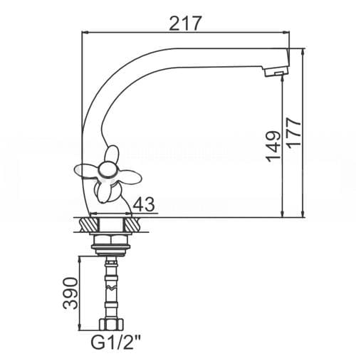 Смеситель для раковины Ledeme L5827-2