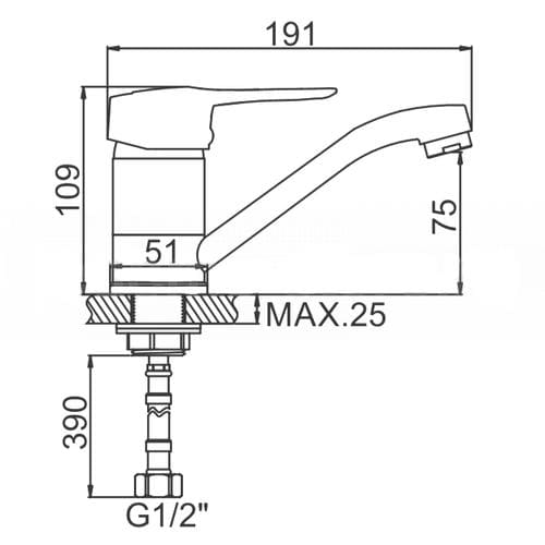 Смеситель для раковины Ledeme L4528B-2