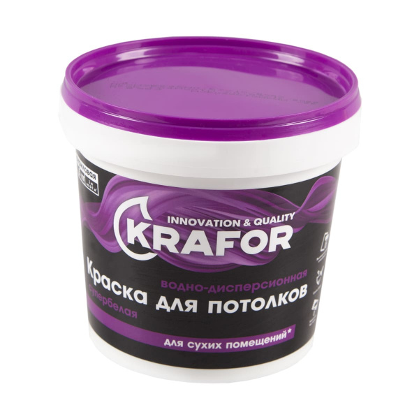Краска для потолка Krafor 1,5 кг (Фиолетовая) 42168